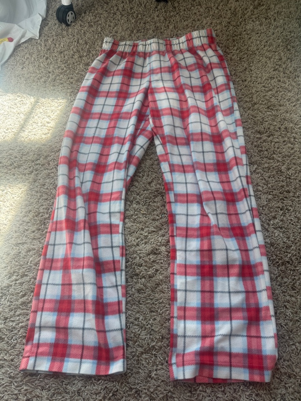 Wondershop Red and White Plaid Fleece Pajama Bottoms